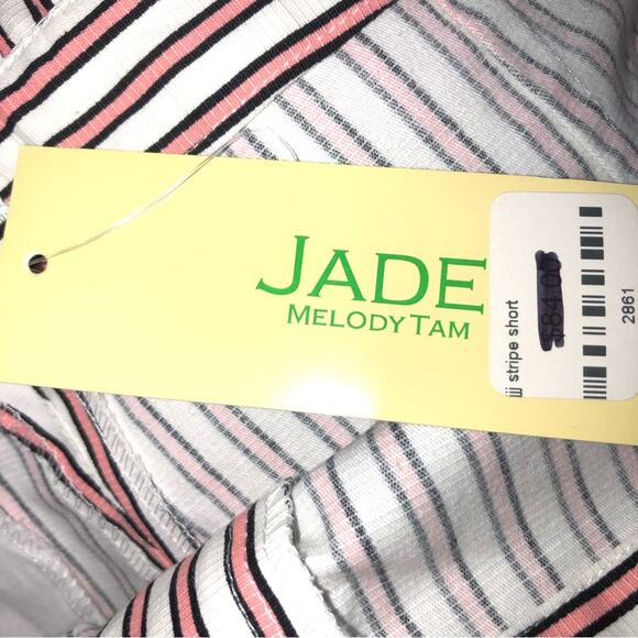 JADE by Melody Tam Striped Ruffle Trimmed Shorts 14 NWT - Picture 6 of 7